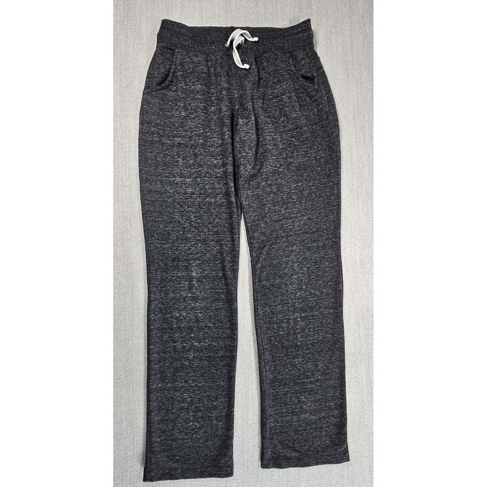 Green Tea Pull-on Womens Brushed Black Pants Straigth Leg Pockets Sz Small S